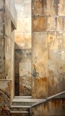 Obraz premium Concrete interior, light and shadow