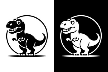 Dinos flat icon vector on White Background Vector Art Illustration on white background.