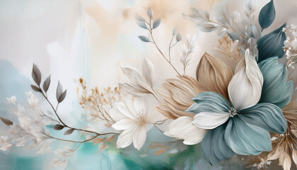 Abstract Floral Design Featuring Muted Colors And Soft Brush Strokes Ideal For Backgrounds In Art Wellness And Creative Projects Ideal For Digital And Print Use