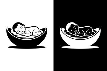 Newborn flat icon vector on White Background Vector Art Illustration on white background.