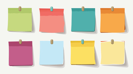 Vibrant Colorful Sticky Notes Vector Illustration for Organizing Workspace