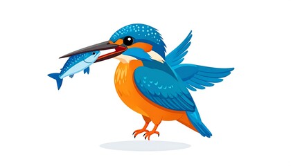 Obraz premium Colorful bird with fish