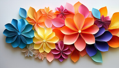 Colorful Abstract Flower Shapes For Modern Design Projects