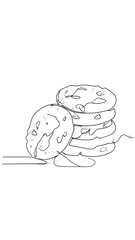 Simple line drawing of stacked cookies