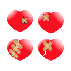 set of vector images with hearts