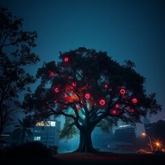 Fototapeta premium christmas tree in the night