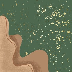 A luxurious abstract design featuring deep green tones, golden speckles, and layered earthy textures. Perfect for digital use, printable wall art, or as a background for creative projects. 