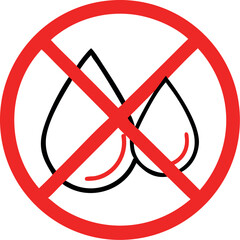 Obraz premium Water prohibited vector icon. No water drop icon. Forbidden water icon.