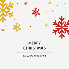Simple merry Christmas and happy new year card 