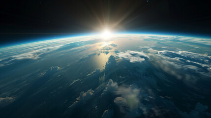 Obraz premium Earth and Moon seen from space