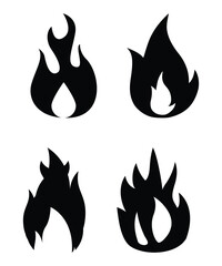 fire flames vector icon set design