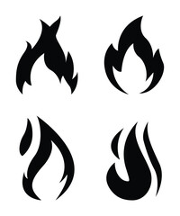 fire flames vector icon set design