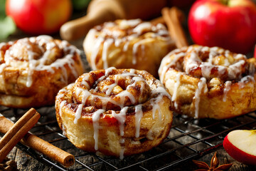 Delightful Apple Cinnamon Rolls with Sweet Glaze