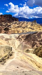 Colorful desert landscape with a winding path