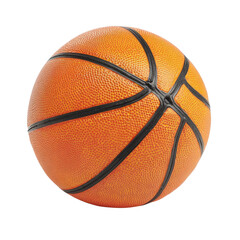 Fototapeta premium A classic orange basketball with black lines, isolated on a transparent background. background removed