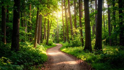 Fototapeta premium footpath in the woods