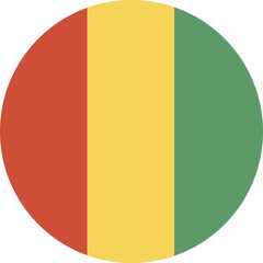 Flag of guinea. Flag circle icon. Guinea national flag background. Standard colors. Round flag.