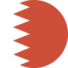Flag of Bahrain circle button. Bahrain round flag badge. Bahrain flag icon.
