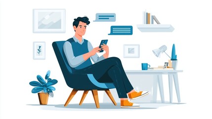 Businessman receiving urgent security alert on smartphone in modern professional office environment