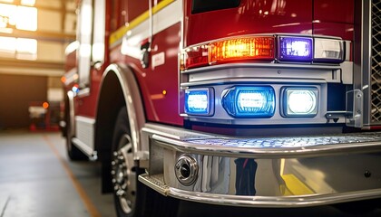 Close-up of a firetruck's front