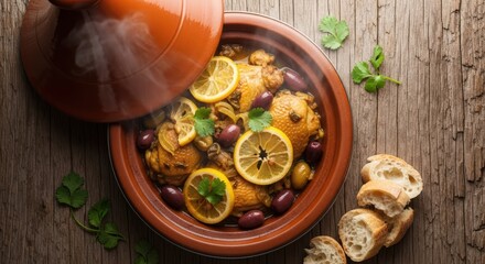 Fototapeta premium Chicken Tagine with Lemon and Olives