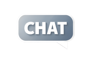 Chat bubble icon with text on transparent background for design use