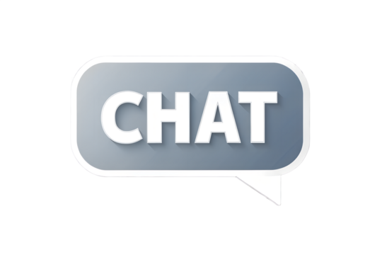 Chat bubble icon with text on transparent background for design use