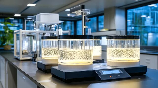 A team grows gene edited yeast in a fermentation suite with bioreactors bubbling pH probes monitoring harvest ports ready and agar plates nearby depicted in a bubbling photo