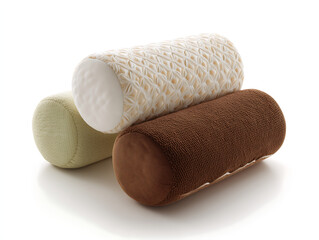 Elegant Cylindrical Bolster Pillows Beige, Cream, Brown Textures