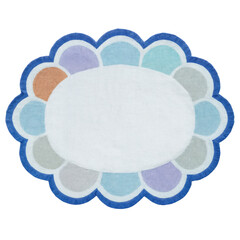 Embroidered Linen Napkin with Delicate Decorative Pattern on White Background