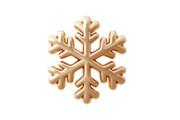 Golden snowflake ornament with intricate design on white background, cut out