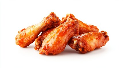 Spicy Chicken Wings with Hot Buffalo Sauce on White, Food photography, BBQ