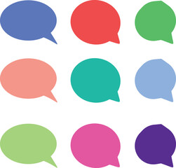 Nine Colorful Speech Bubbles Blank Template vector