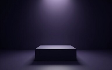 Empty podium or pedestal in elegant on dark Purple gradient background,ideal mockup for product display presentation showcase backdrop design