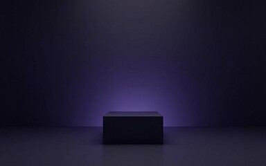 Empty podium or pedestal in elegant on dark Purple gradient background,ideal mockup for product display presentation showcase backdrop design