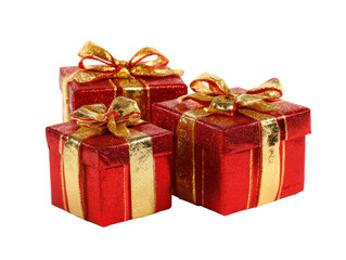 Fototapeta premium Festive gift boxes ready for holiday celebrations and gatherings on a transparent background, cut out