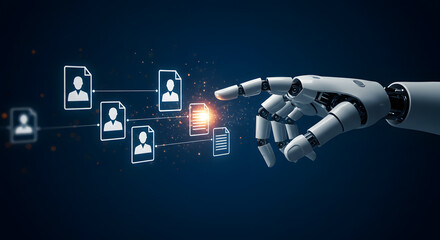 Robot Hand Automating Human Resource Process with AI Technology