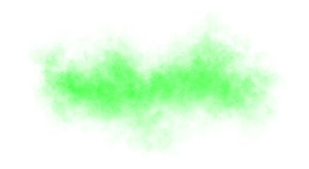 Green smoke cloud texture isolated on transparent background mystical fog effect template for show or stage backdrop
