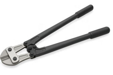 Heavy duty bolt cutter isolated on transparent background, professional tool