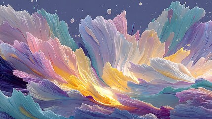 Pastel fantasy art waves high resolution picture