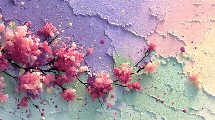 Pastel wall art cherry blossoms high resolution picture