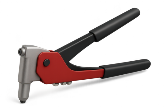 Professional rivet pliers isolated on transparent background for construction use