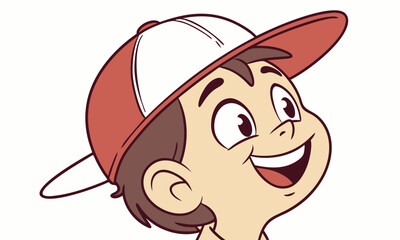 Minimal flat design boy face avatar,