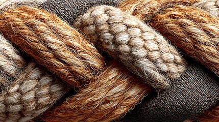 Rough natural rope fiber strands high resolution picture