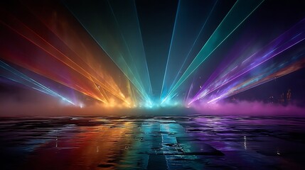 Spectacular rainbow beam display high resolution picture