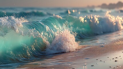 Stunning blue sea wave high resolution picture