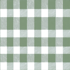 Seamless green and white gingham pattern perfect for textiles, crafts, and home decor projects