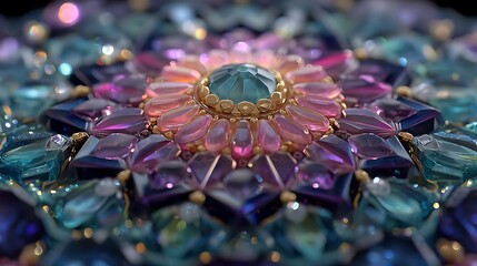 Stunning gemstone mandala artwork high resolution picture