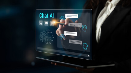 AI chatbot interface facilitates communication, chatbot, and AI interaction for automated user support and information exchange Latch