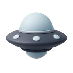 A stylized, cartoonish depiction of a flying saucer or UFO.